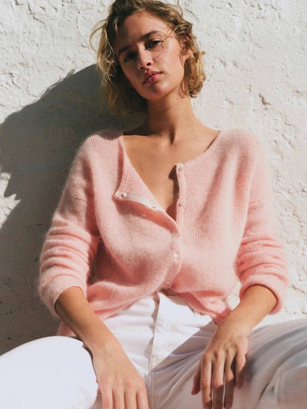 Sezane Rosy Beige Gaspard Cardigan